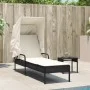 Sun lounger with black synthetic rattan hood by vidaXL, Loungers - Ref: Foro24-368188, Price: 192,41 €, Discount: %