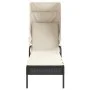Sun lounger with black synthetic rattan hood by vidaXL, Loungers - Ref: Foro24-368188, Price: 192,41 €, Discount: %