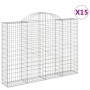 Cestas gaviones 15 uds forma de arco hierro 200x30x140/160 cm de vidaXL, Maceteros y jardineras - Ref: Foro24-3146165, Precio...