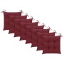 Sillas de jardín 8 uds madera de teca con cojines rojo tinto de vidaXL, Sillas de jardín - Ref: Foro24-3072941, Precio: 510,2...
