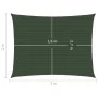 Toldo de vela verde oscuro HDPE 160 g/m² 2x3 m de vidaXL, Sombrillas - Ref: Foro24-311447, Precio: 23,12 €, Descuento: %