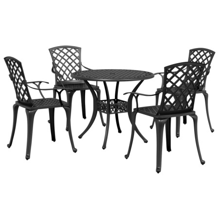 Juego de comedor de jardín 5 piezas aluminio fundido negro de vidaXL, Conjuntos de jardín - Ref: Foro24-3216335, Precio: 694,...