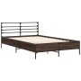 Estructura cama madera ingeniería metal marrón roble 120x200 cm de vidaXL, Camas y somieres - Ref: Foro24-3280041, Precio: 13...