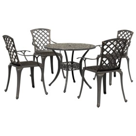 Juego de comedor de jardín 5 piezas aluminio fundido bronce de vidaXL, Conjuntos de jardín - Ref: Foro24-3216334, Precio: 709...