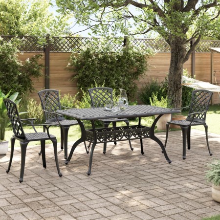 Juego de comedor de jardín 5 piezas aluminio fundido negro de vidaXL, Conjuntos de jardín - Ref: Foro24-3216317, Precio: 966,...