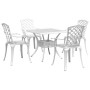 Juego de comedor de jardín 5 piezas aluminio fundido blanco de vidaXL, Conjuntos de jardín - Ref: Foro24-3216351, Precio: 720...