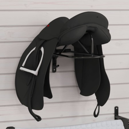 Soporte de silla de montura de pared hierro negro de vidaXL, Soportes para sillas de montar - Ref: Foro24-172427, Precio: 36,...