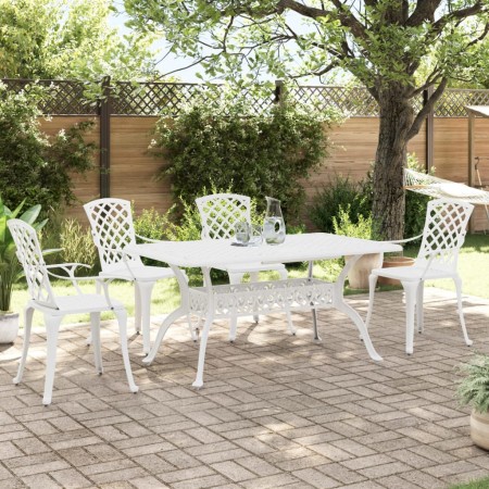 Juego de comedor de jardín 5 piezas aluminio fundido blanco de vidaXL, Conjuntos de jardín - Ref: Foro24-3216318, Precio: 1,0...