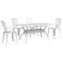 Juego de comedor de jardín 5 piezas aluminio fundido blanco de vidaXL, Conjuntos de jardín - Ref: Foro24-3216318, Precio: 1,0...