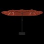 Sombrilla doble con luces LED color terracota 449x245 cm de vidaXL, Sombrillas - Ref: Foro24-362958, Precio: 227,61 €, Descue...