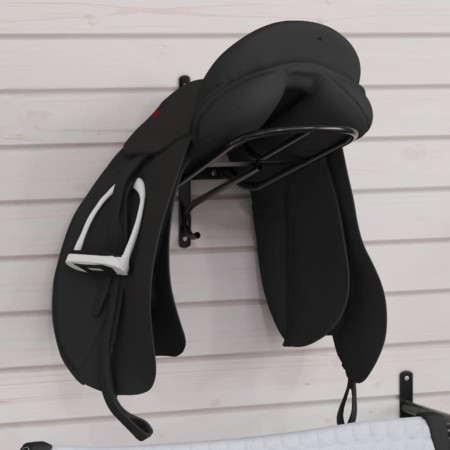Soporte de silla de montura de pared hierro negro de vidaXL, Soportes para sillas de montar - Ref: Foro24-172426, Precio: 41,...