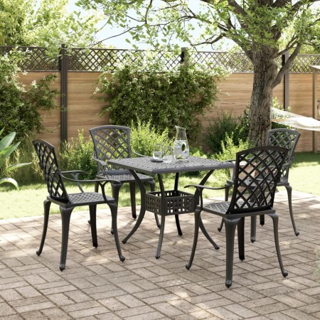 Juego de comedor de jardín 5 piezas aluminio fundido negro de vidaXL, Conjuntos de jardín - Ref: Foro24-3216350, Precio: 653,...