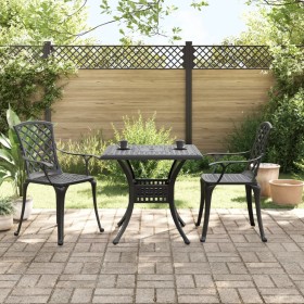 Mesa y sillas de bistró 3 piezas aluminio fundido negro de vidaXL, Conjuntos de jardín - Ref: Foro24-3216346, Precio: 439,71 ...