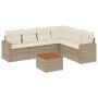 Set sofás de jardín 7 piezas y cojines ratán sintético beige en Conjuntos de jardín | Comprar online en Foru.es