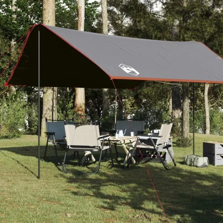 Lona de camping impermeable gris y naranja 430x380x210 cm de vidaXL, Tiendas de campaña - Ref: Foro24-94681, Precio: 55,31 €,...