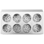 Soporte para cubiertos 8 rejillas acero inoxidable rectangular de vidaXL, Bandejas de cubiertos y utensilios - Ref: Foro24-51...