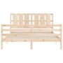 Estructura de cama de matrimonio con cabecero madera maciza de vidaXL, Camas y somieres - Ref: Foro24-3194121, Precio: 156,80...