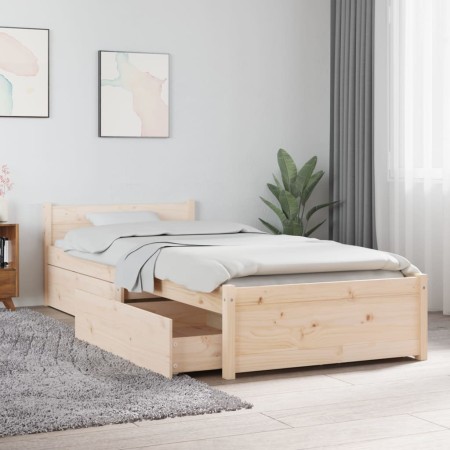 Estructura de cama individual con cajones 75x190 cm de vidaXL, Camas y somieres - Ref: Foro24-3103473, Precio: 155,84 €, Desc...