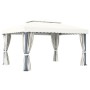 Cenador con cortina blanco crema aluminio 4x3 m de vidaXL, Carpas y cenadores - Ref: Foro24-3053375, Precio: 528,83 €, Descue...