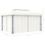 Cenador con cortina blanco crema aluminio 4x3 m de vidaXL, Carpas y cenadores - Ref: Foro24-3053375, Precio: 528,83 €, Descue...