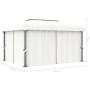 Cenador con cortina blanco crema aluminio 4x3 m de vidaXL, Carpas y cenadores - Ref: Foro24-3053375, Precio: 509,97 €, Descue...
