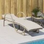 Lounger with beige synthetic rattan cushion 60x199x42 cm by vidaXL, Loungers - Ref: Foro24-368260, Price: 162,39 €, Discount: %