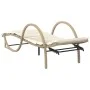 Lounger with beige synthetic rattan cushion 60x199x42 cm by vidaXL, Loungers - Ref: Foro24-368260, Price: 162,39 €, Discount: %