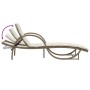 Tumbona con cojín ratán sintético beige 60x199x42 cm de vidaXL, Tumbonas - Ref: Foro24-368260, Precio: 143,81 €, Descuento: %