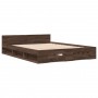 Cama con cajones madera de ingeniería marrón roble 120x200 cm de vidaXL, Camas y somieres - Ref: Foro24-3280761, Precio: 163,...