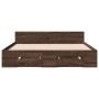 Cama con cajones madera de ingeniería marrón roble 120x200 cm de vidaXL, Camas y somieres - Ref: Foro24-3280761, Precio: 163,...