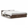 Oak brown engineered wood bed with drawers 135x190 cm by vidaXL, Beds and slatted bases - Ref: Foro24-3280775, Price: 156,60 ...