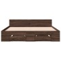 Cama con cajones madera de ingeniería marrón roble 135x190 cm de vidaXL, Camas y somieres - Ref: Foro24-3280775, Precio: 171,...