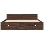 Oak brown engineered wood bed with drawers 135x190 cm by vidaXL, Beds and slatted bases - Ref: Foro24-3280775, Price: 156,60 ...