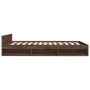 Cama con cajones madera de ingeniería marrón roble 135x190 cm de vidaXL, Camas y somieres - Ref: Foro24-3280775, Precio: 171,...