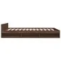 Oak brown engineered wood bed with drawers 135x190 cm by vidaXL, Beds and slatted bases - Ref: Foro24-3280775, Price: 156,60 ...