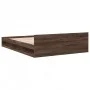 Oak brown engineered wood bed with drawers 135x190 cm by vidaXL, Beds and slatted bases - Ref: Foro24-3280775, Price: 156,60 ...