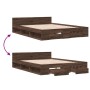 Cama con cajones madera de ingeniería marrón roble 135x190 cm de vidaXL, Camas y somieres - Ref: Foro24-3280775, Precio: 171,...