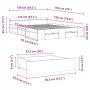 Oak brown engineered wood bed with drawers 135x190 cm by vidaXL, Beds and slatted bases - Ref: Foro24-3280775, Price: 156,60 ...