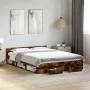 Smoked oak engineered wood bed with drawers 120x190 cm by vidaXL, Beds and slatted bases - Ref: Foro24-3280780, Price: 139,13...