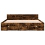 Cama con cajones madera de ingeniería roble ahumado 120x190 cm de vidaXL, Camas y somieres - Ref: Foro24-3280780, Precio: 144...
