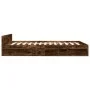 Smoked oak engineered wood bed with drawers 120x190 cm by vidaXL, Beds and slatted bases - Ref: Foro24-3280780, Price: 139,13...