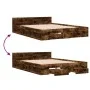 Smoked oak engineered wood bed with drawers 120x190 cm by vidaXL, Beds and slatted bases - Ref: Foro24-3280780, Price: 139,13...