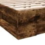 Smoked oak engineered wood bed with drawers 120x190 cm by vidaXL, Beds and slatted bases - Ref: Foro24-3280780, Price: 139,13...