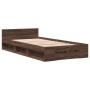 Cama con cajón madera de ingeniería marrón roble 100x200 cm de vidaXL, Camas y somieres - Ref: Foro24-3280796, Precio: 138,09...
