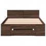 Cama con cajón madera de ingeniería marrón roble 100x200 cm de vidaXL, Camas y somieres - Ref: Foro24-3280796, Precio: 138,09...