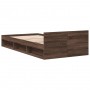 Cama con cajón madera de ingeniería marrón roble 100x200 cm de vidaXL, Camas y somieres - Ref: Foro24-3280796, Precio: 138,09...