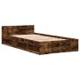 Cama con cajón madera de ingeniería roble ahumado 100x200 cm de vidaXL, Camas y somieres - Ref: Foro24-3280794, Precio: 134,0...