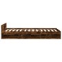 Cama con cajón madera de ingeniería roble ahumado 100x200 cm de vidaXL, Camas y somieres - Ref: Foro24-3280794, Precio: 134,0...