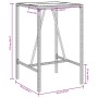 Mesa de bar de exterior ratán sintético gris 70x70x110 cm de vidaXL, Mesas de jardín - Ref: Foro24-368695, Precio: 114,77 €, ...