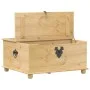 Caja de almacenaje Corona madera maciza de pino 90x78x45 cm de vidaXL, Baúles de almacenamiento - Ref: Foro24-4002770, Precio...